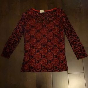 Fashion Bug Size Large Lace Look Shirt